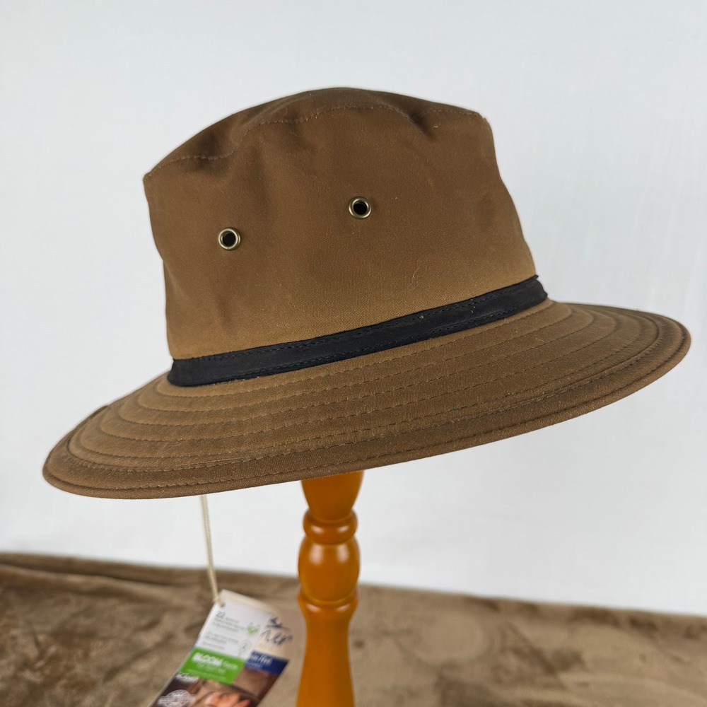 Conner Handmade Hats Y1284 Waxed Rain Hat Tan Medium Safari Boonie Outdoor